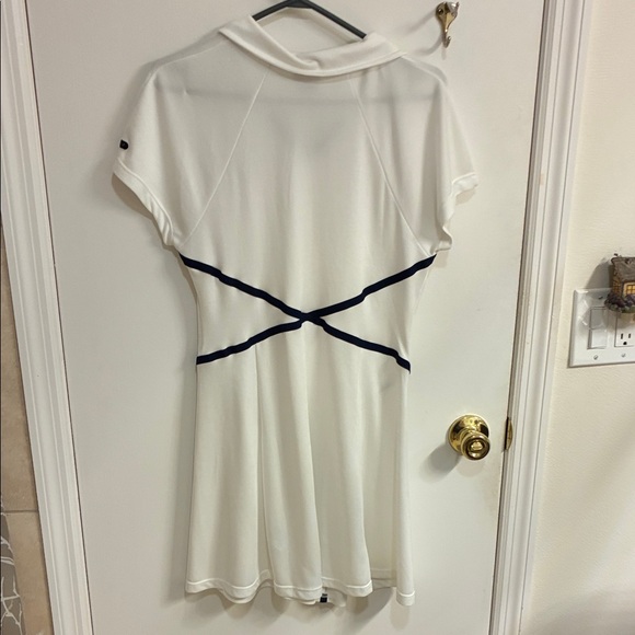 Vintage Nike Dri Fit  White/Blue Tennis Dress in Sz L - Picture 9 of 12